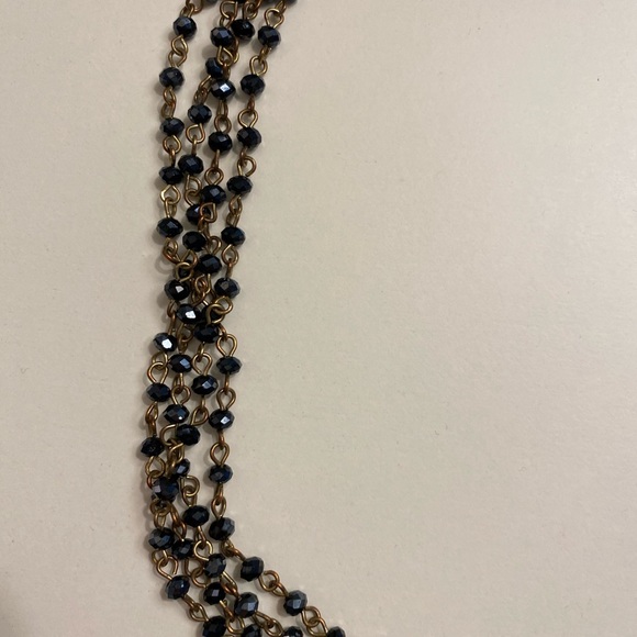 Navy beaded long necklace. Can layer as well. - Picture 3 of 8